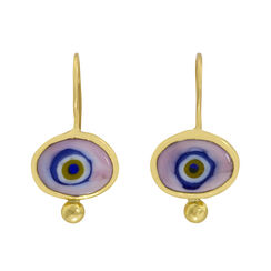 Pink evil eye earrings by Ottoman Hands